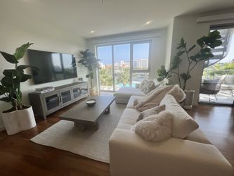 White restoration hardware Modena sofa, couch sectional