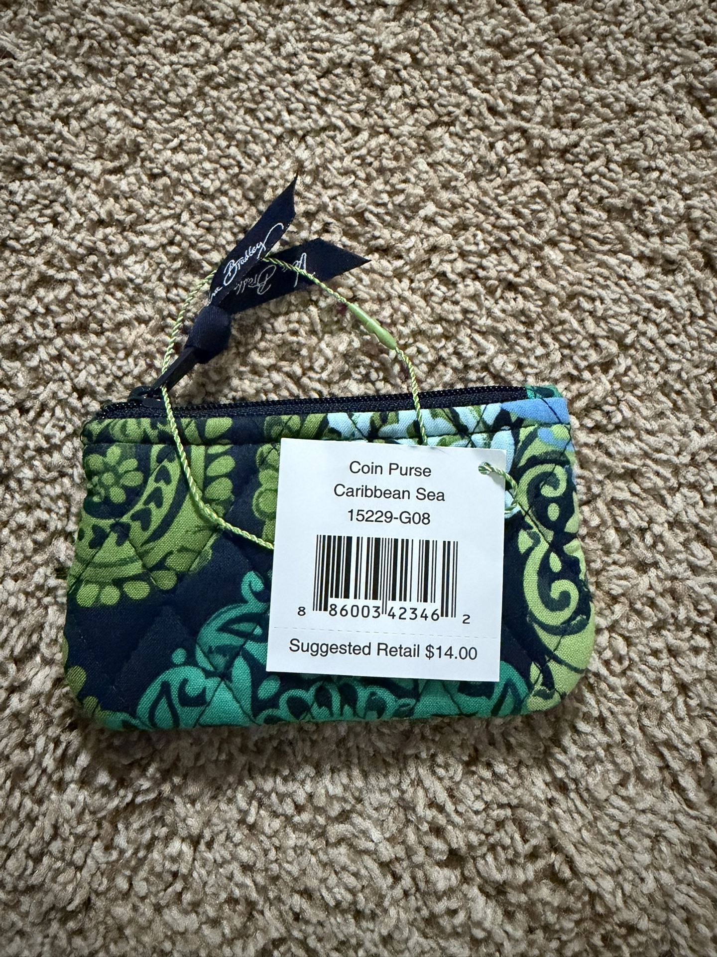 Vera Bradley Coin Purse Caribbean Sea NWT