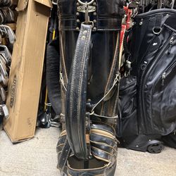 Vintage! Titleist staff golf bag.  Bacardi Rum logos.   Black vinyl.