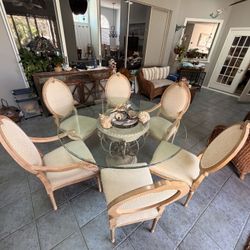 60” Round Dining Table & 6 Chairs