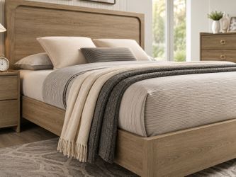 Dusty Oak Queen Eastern King Bed Frame Cama Recamara Wood Bedroom Venta Furniture Sale Muebles