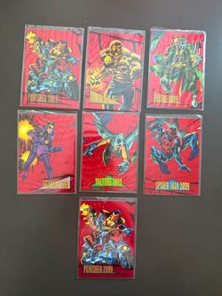 Lot of 7 of the 1995 SKYBOX MARVEL UNIVERSE SERIES IV 2099 RED