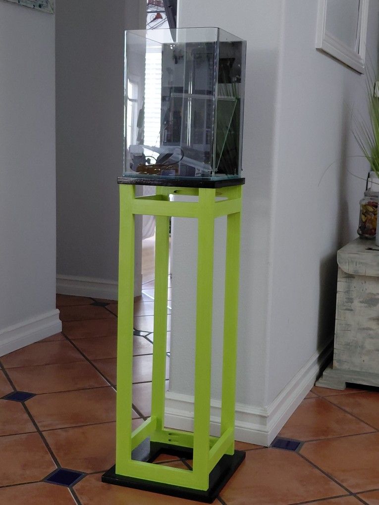 10 gallon Fish tank with new custom stand , Light, $85 Obo