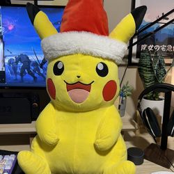 Pikachu Plush With Santa Hat