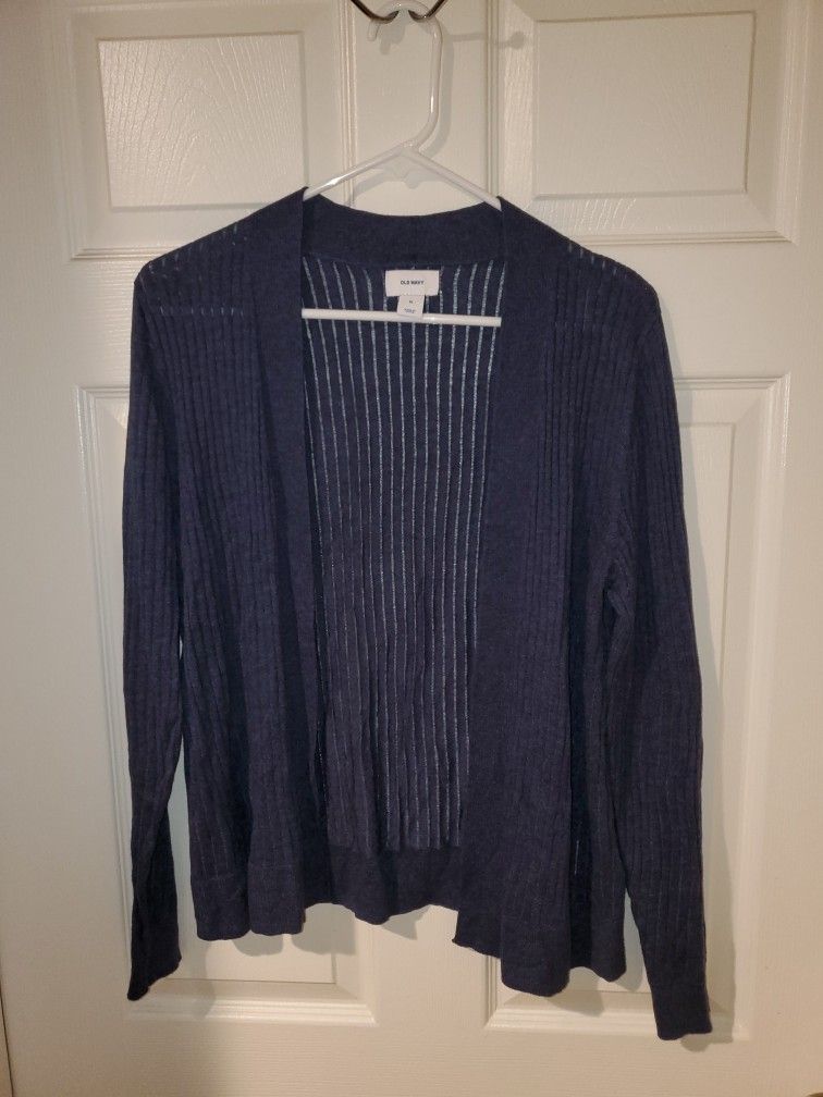 Old Navy Lightweight + Navy Blue Cardigan (Size M)
