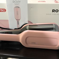 TYMO ROVY Curling Iron Hair Crimper Waver, Dual Voltage, Anti-Scald, Pink, 1.25 Inch NEW