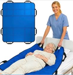 Upgraded 3-Layer Positioning Bed Pad with Handles, Transfer & Slide Sheet for Elderly Care, Waterproof Washable Draw Sheet for Turning, Lifting & Repo
