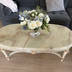 Vintage Antique Gold White Wood Wooden Tea Table Home Golden Classic Lounge Tables 