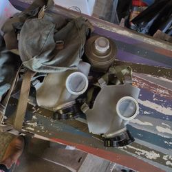 vintage Polish MC-1 gas mask set