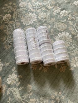 White Decorative Mesh Ribbon Rolls – Lot of 5