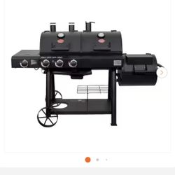 Brand New Texas Trio 4-Burner Dual Fuel Grill with Smoker in Black