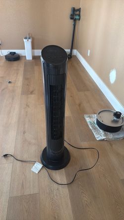Black Tower Fan with Touch Controls