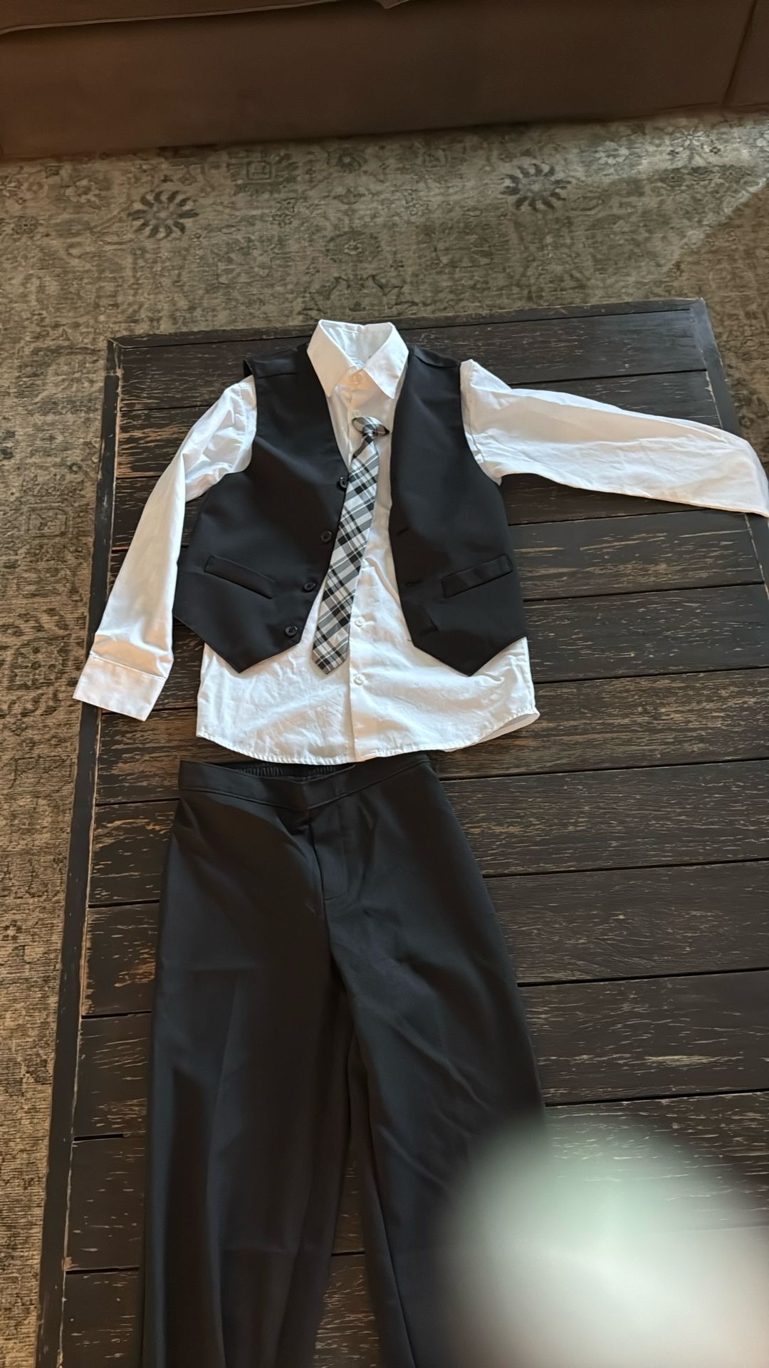 Kids Dress Shirt, Pants, Vest And tie Combo