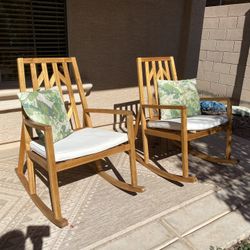 Set Of Wood Rocking Chairs