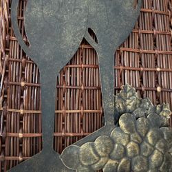Vintage Metal Wine Glass Wall Hanging 