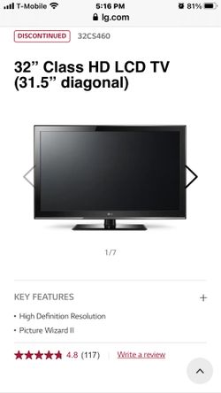 LG Tv 32 32” Class HD LCD TV (31.5” diagonal) 