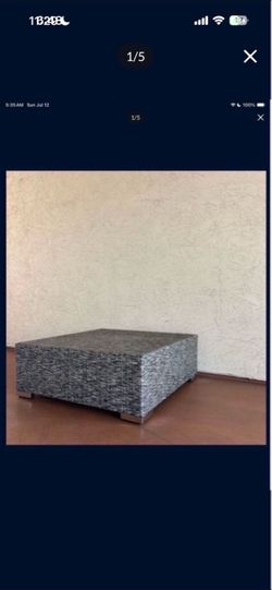 One New Outdoor Large Square Wicker Patio Coffee Table Bench Stool