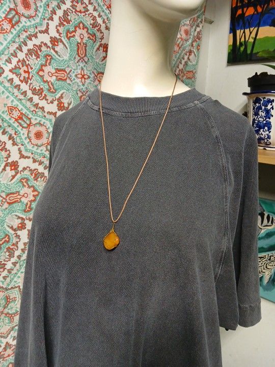 Handcrafted Wire Wrapped Polished Stone Necklace