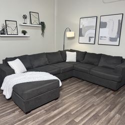 Dark Gray Living Spaces Sectional Couch DELIVERY AVAILABLE THIS WEEK