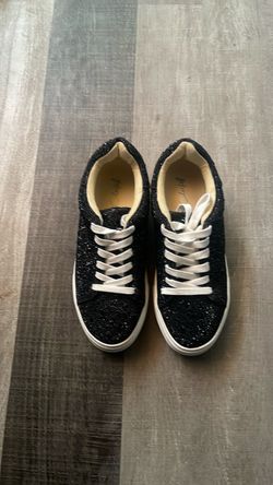 Betsey Johnson Black Glitter Low-Top Sneakers
