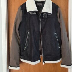 Men's Large Jacket Slate Stone New Vegan Leather Suede