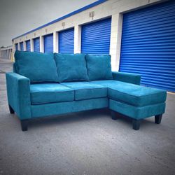 Jerome’s Teal Green L-Shape Reversible Chaise Sofa