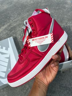 Nike Vandal High Supreme University Red Metallic Silver 10.5 Shoes