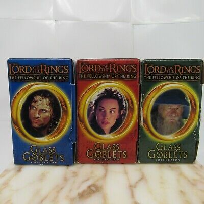 Collectible Lord of The Rings Fellowship Glass Goblets Burger King Set of 3