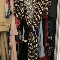 Wrap Style Animal Print Dress