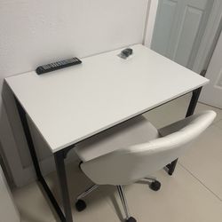 Table With Rolling Chair 
