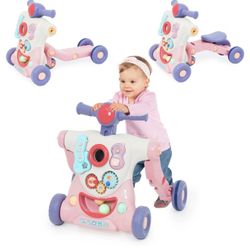 Ealing Sit-to-Stand Learning Walker, 3 in 1 Baby Walker for Boys Girls Toddlers, Educational Baby Push Walkers with Entertainment Activity Center,AA01