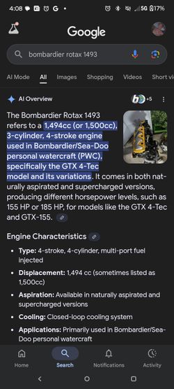 Bombardier Rotax Seafood Engine New