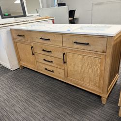 72” Bathroom Vanity In Wood Color 