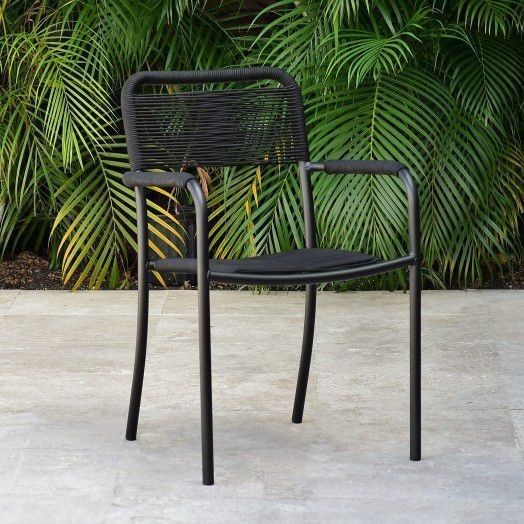 BRAND NEW Outdoor Furniture Rope Stackable Black Chair