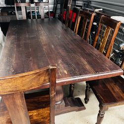 Mahogany Cherry Wood Dining Room Table-Fine Grain 