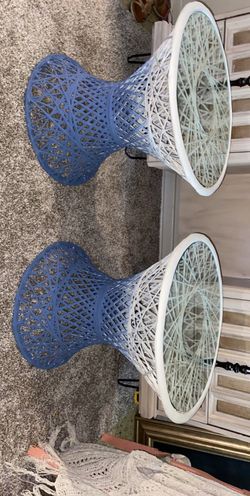 Mid-Century Russell Woodard Handspun ombré painted Fiberglass Tables