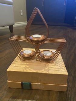 Tea Candle Decorative Holder - Bronze Gold - $10