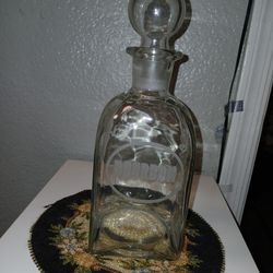 Glass Decanter Etched B