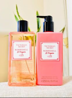 New Victoria's secret bombshell st tropez lotion and mist set