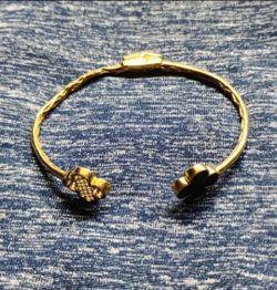 Gold Plated, Sterling 925 Silver hinged bangle, DAMAGED