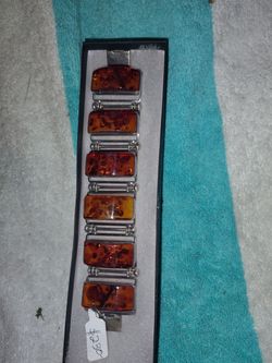 Amber Silver Bracelet