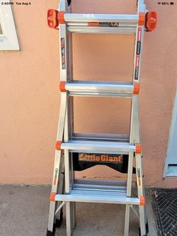 Little Giant Ladders Megalite M18 Telescoping Multi-position Ladder with Ladder Rack, 18-ft Reach