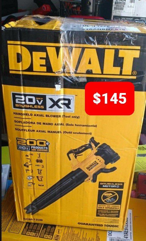 DeWalt 20V Max 125 MPH 450 CFM Cordless Brushless Battery Powered Handheld Leaf Blower Tool-Only 