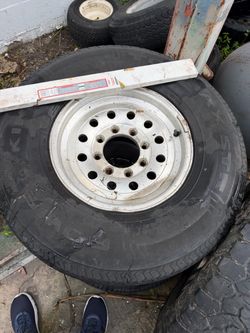 Trailer 8 lug spare tire and rim aluminum