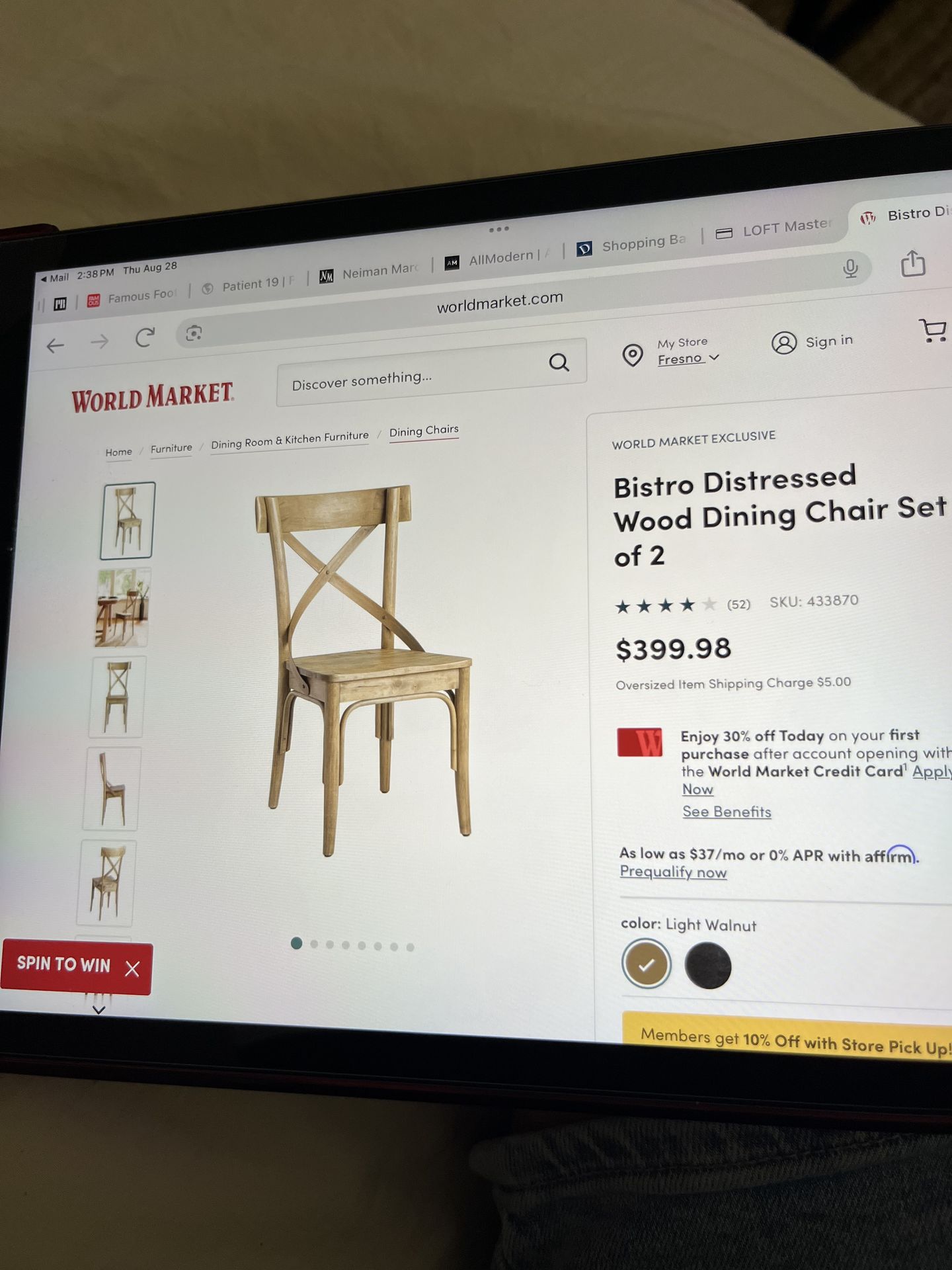 (2) counter high stool’s natural wood.
