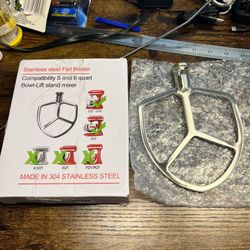 Stainless Steel Flat Beater for Kitchenaid Stand Mixers 5 Quart Lift and 6 Qu...  Note: just opened box, never use