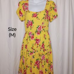 Yellow Floral Dress Size (M) $10