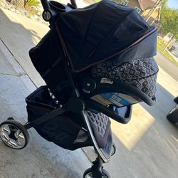 Monbebe Bolt Travel System Stroller and Infant Car Seat, Urban Boho