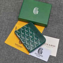 Goyard Matignon Small Zip Around Wallet Green