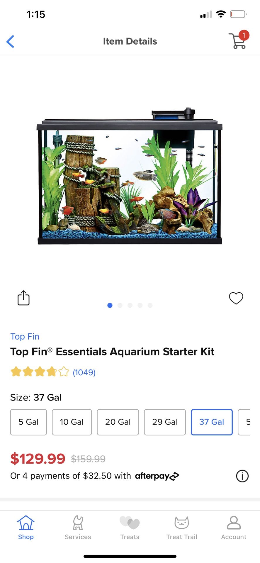 37 Gallon Aquarium Tank